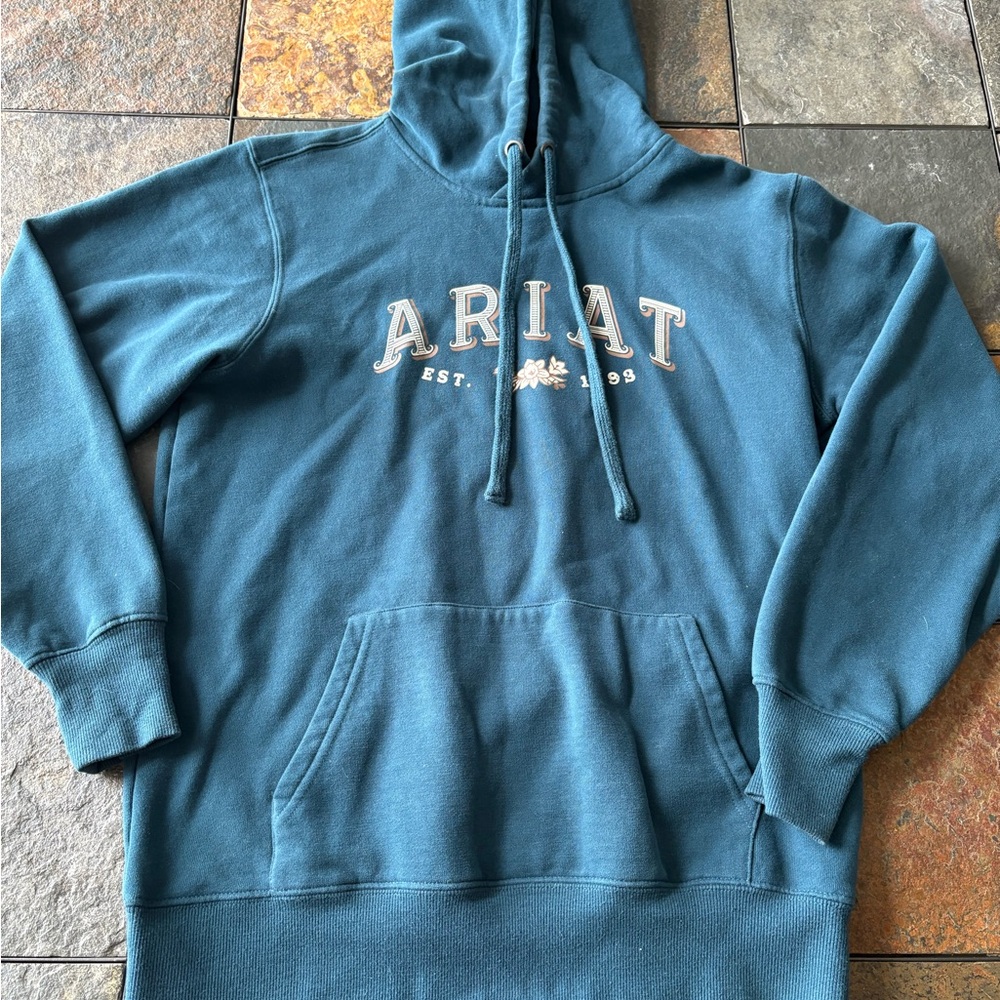 Ariat Teal Blue Hooded Sweatshirt with Front Pocket